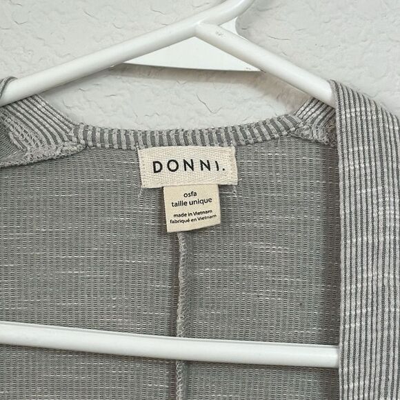 Donni. open front pocket light gray long cardigan sweater new condition 24C - Picture 3 of 5